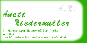 anett niedermuller business card